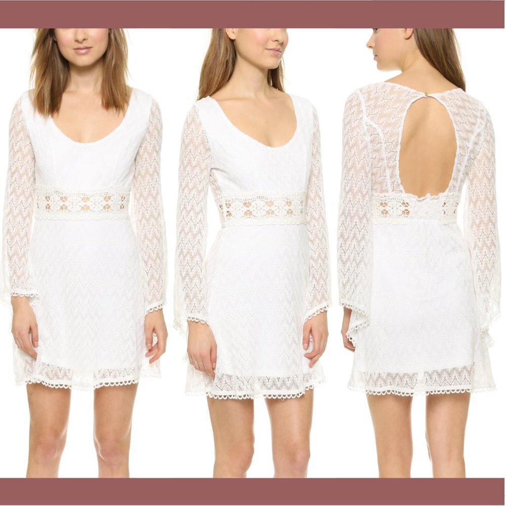 NWT $139 L Space Hayden Crochet Cover Up Dress in Ivory [SZ Medium ]‎